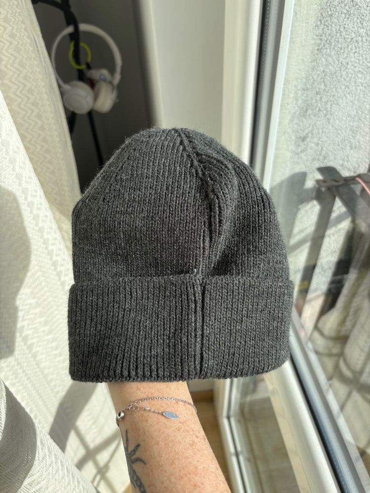 The North Face Grey Knit Beanie Hat image 2