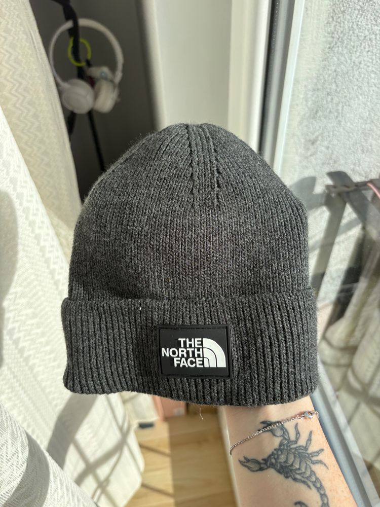 The North Face Grey Knit Beanie Hat