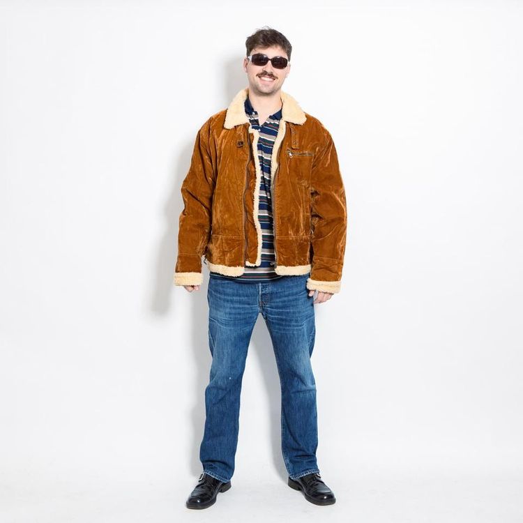 Vintage 90s warm jacket in tan brown image 4