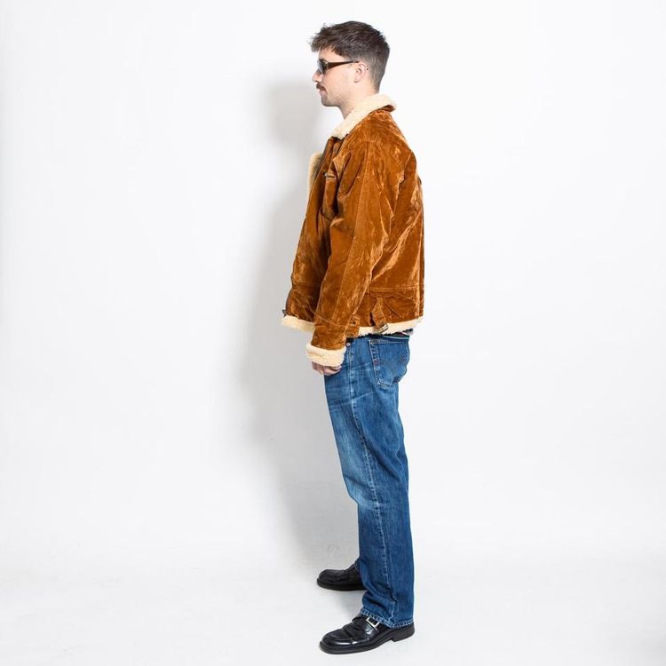 Vintage 90s warm jacket in tan brown image 2