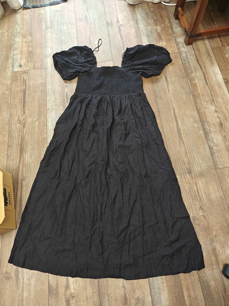 New Look Black Puff Sleeve Dress image 1