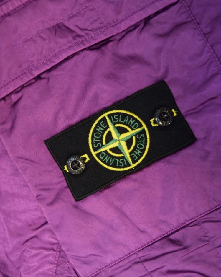 Stone Island Poly Silk Cargo Shorts Purple 4