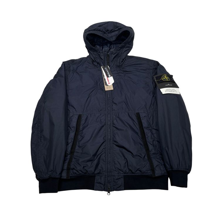 Stone Island Navy Garment Dyed Crinkle Reps R-NY with Primaloft-TC Puffer Jacket