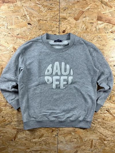 Grey Sweatshirt With Embossed Text