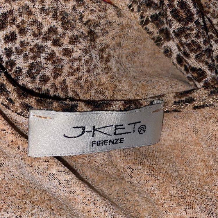90s 00s 3/4 sleeve animal print mesh top.  image 3