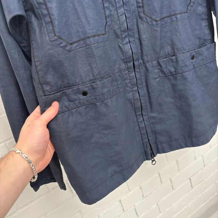 Stone Island Navy Lino Resinato Jacket image 4