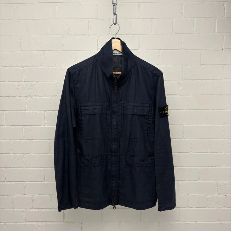 Stone Island Navy Lino Resinato Jacket image 1