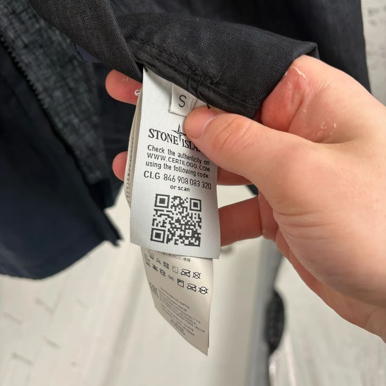 Stone Island Navy Lino Resinato Jacket image 7