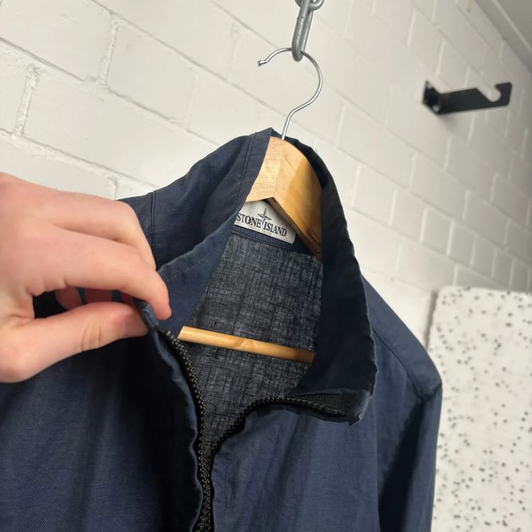 Stone Island Navy Lino Resinato Jacket image 5