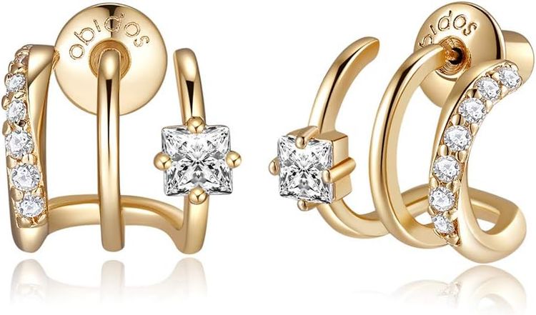Obidos Gold-Tone Earrings With Cubic Zirconia Stones