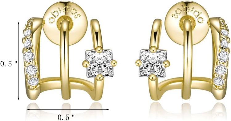 Obidos Gold-Tone Earrings With Cubic Zirconia Stones 4