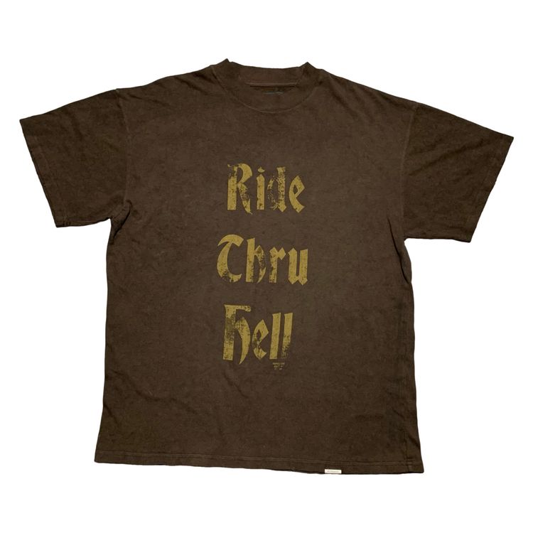 Represent Small Ride Thru Hell Vintage Brown Tee Motor Spirit