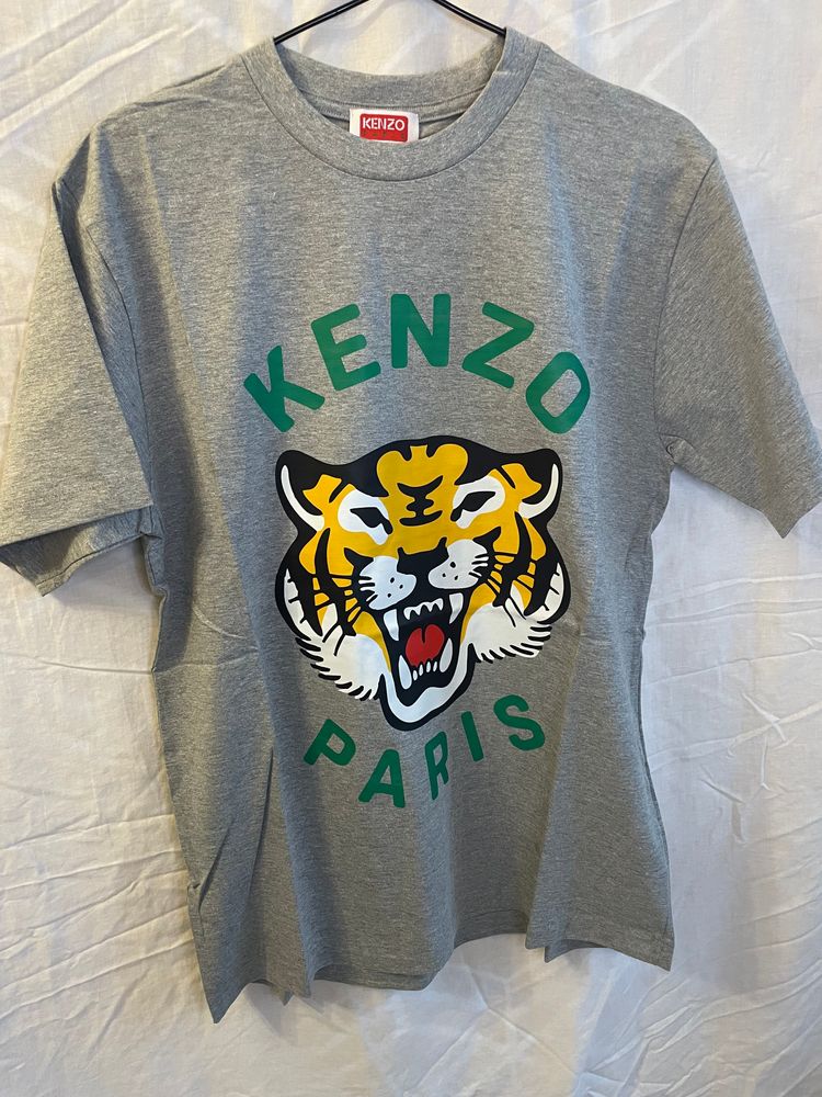 Kenzo Grey T-Shirt With Tiger Graphic