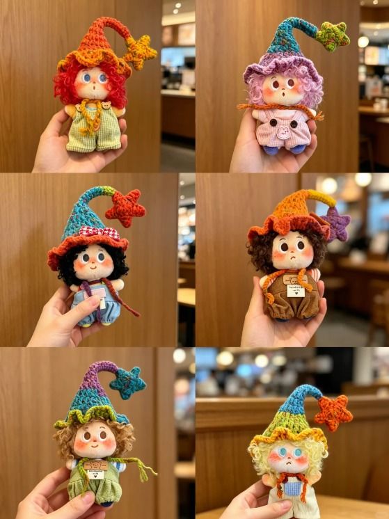 Crocheted Doll With Colorful Hat