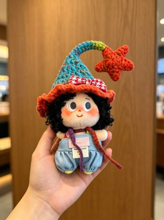 Immagine di Crocheted Doll With Colorful Hat 3