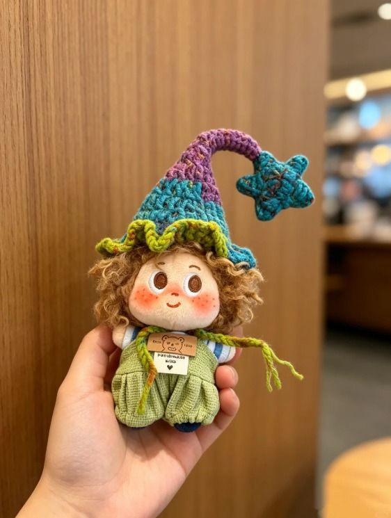 Immagine di Crocheted Doll With Colorful Hat 4