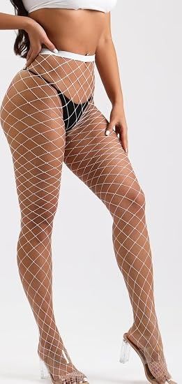 White Fishnet Tights obraz 3