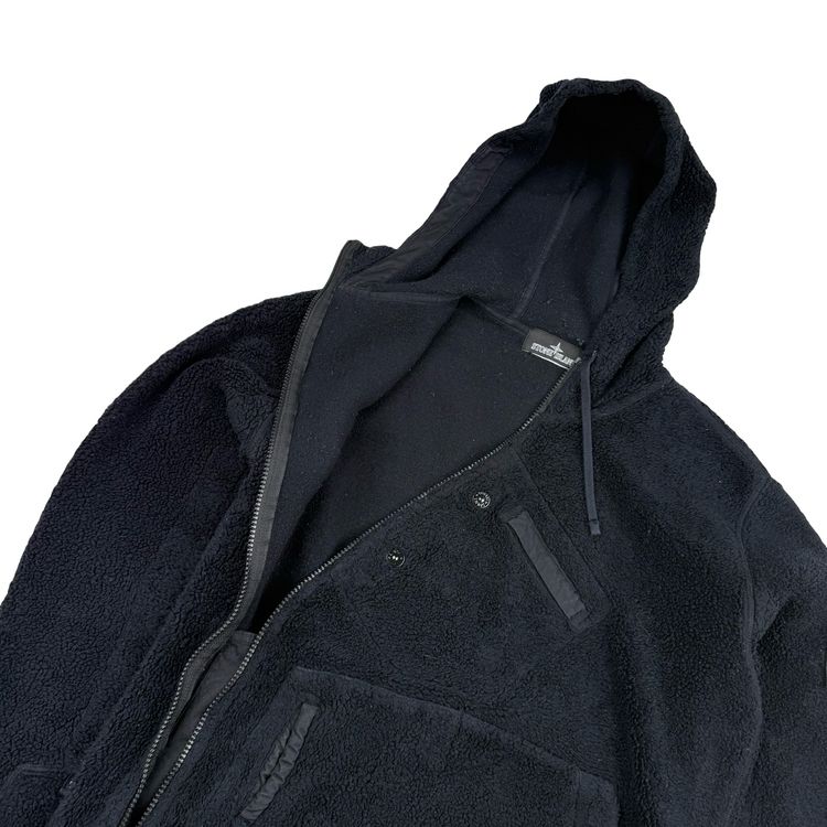 Stone Island 2017 Black Teddy Fleece Shadow Project Hoodie - Small image 11