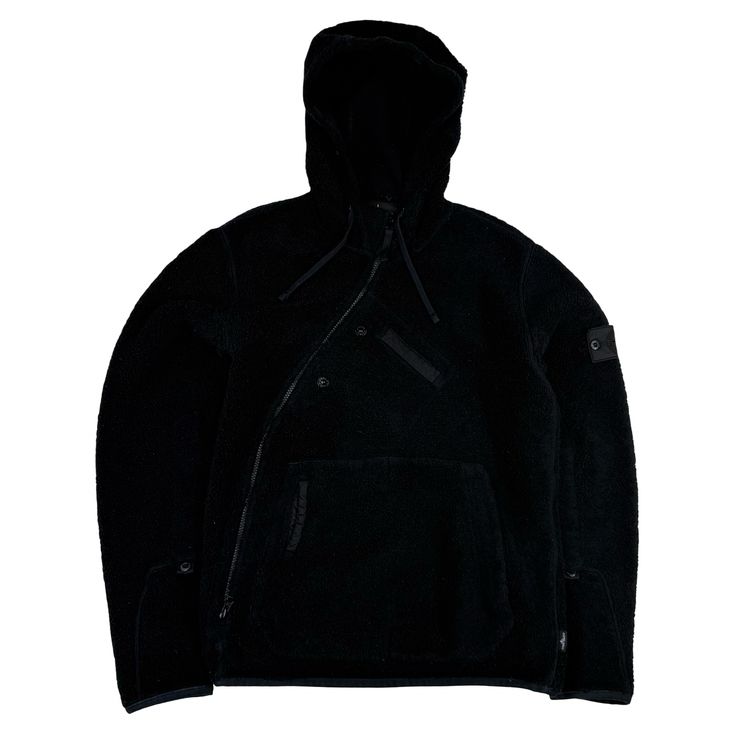 Stone Island 2017 Black Teddy Fleece Shadow Project Hoodie - Small image 1