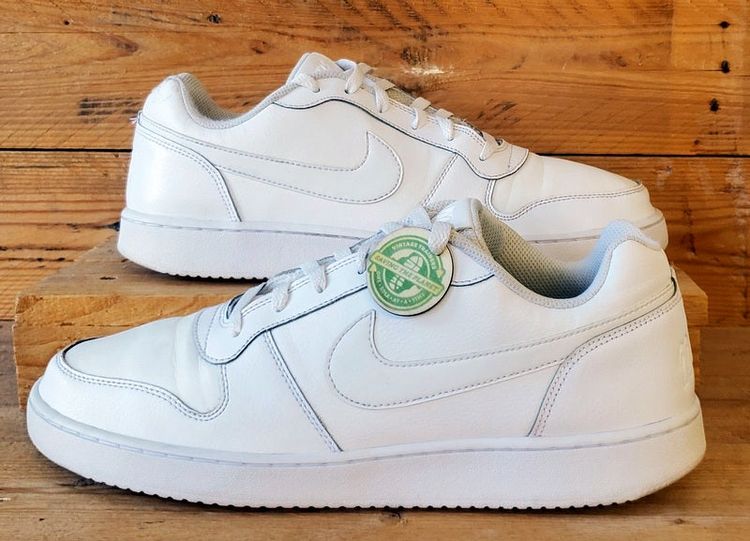 Nike Ebernon Low Leather Trainers UK10.5/US11.5/EU45.5 AQ1775-100 Triple White