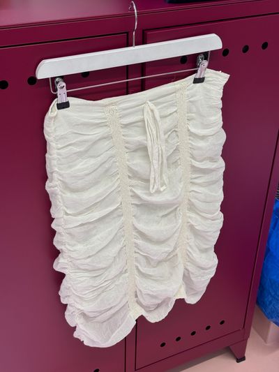 White Ruched Skirt