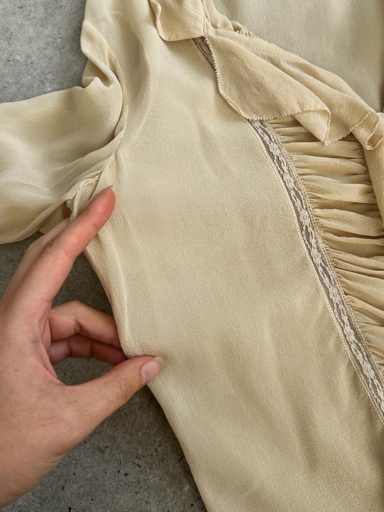Donna Karan 2000s Pure Silk Sheer Ruffle Shirt - S imagen 5