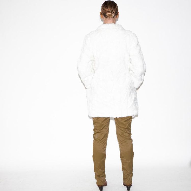 Vintage 90s warm faux fur coat in white 3
