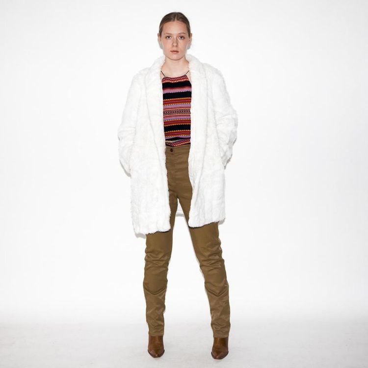 Vintage 90s warm faux fur coat in white