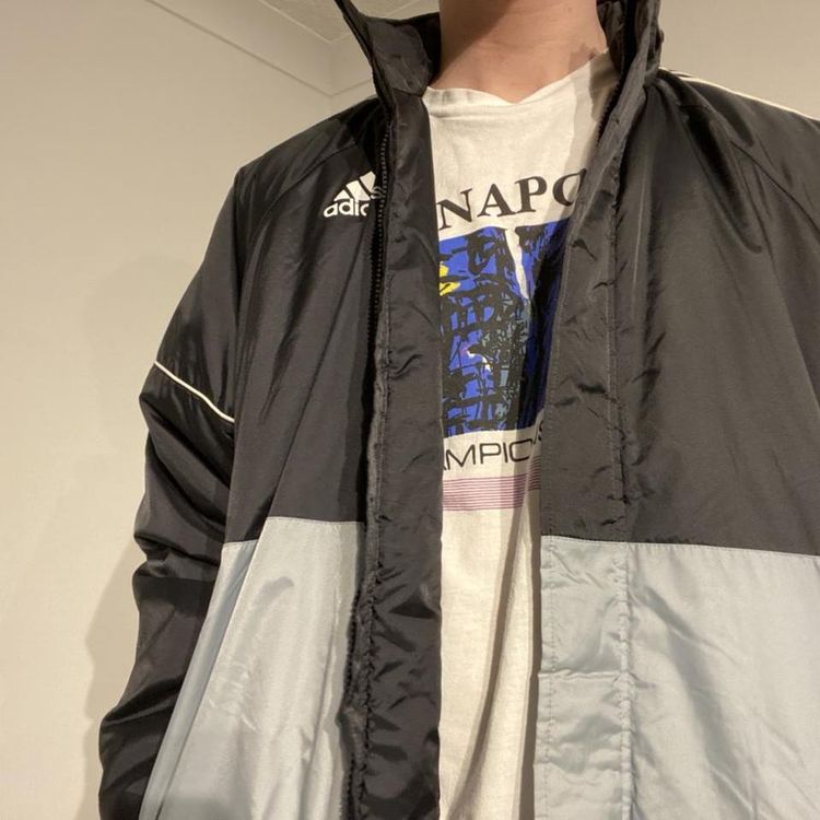 Adidas Vintage Adidas Puffer Jacket in Black and Blue product image