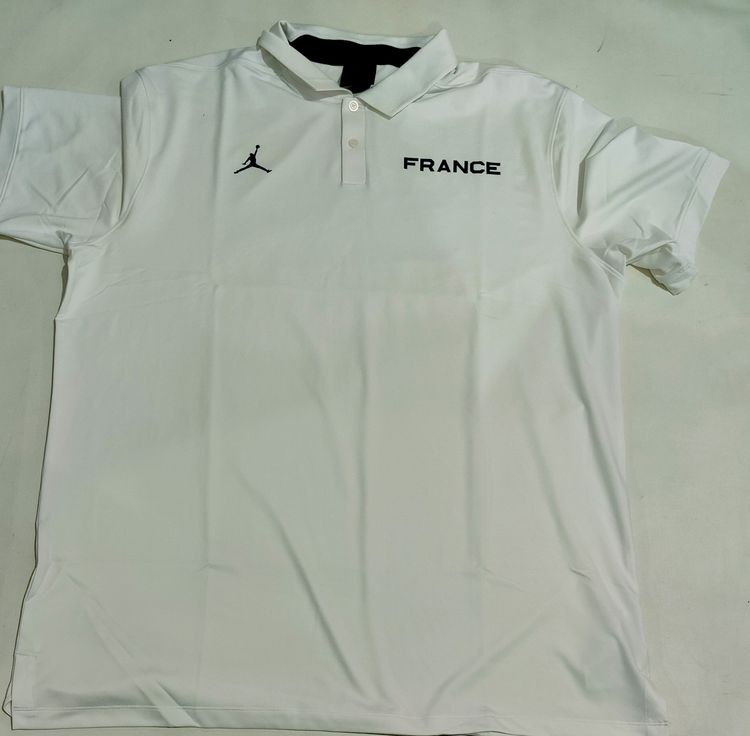 White Polo Shirt With France And Jordan Logos