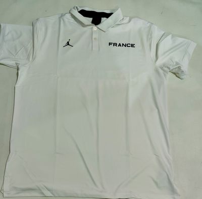 White Polo Shirt With France And Jordan Logos