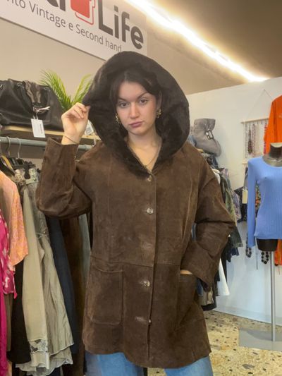 Euronova giacca in pelle vintage L donna