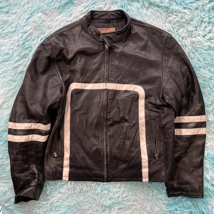 Belstaff Vintage 90s Black Fuente Biker Jacket - Large product image