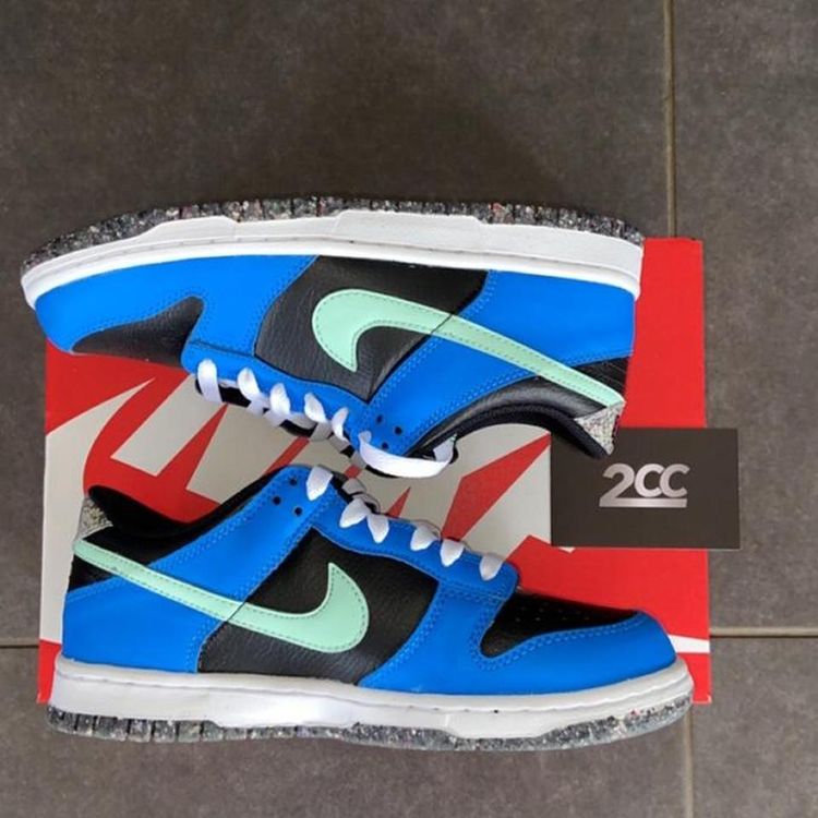 - Nike Dunk Low SE GS Mens - Black, Light Photo Blue, Active Pink & Mint Foam Colourway 2