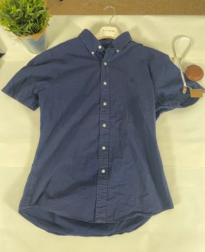Ralph Lauren Navy Blue Short Sleeve Button-Up Shirt