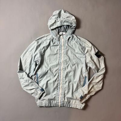 Stone Island Blue Membrana 3L TC Nylon Hooded Jacket - Large