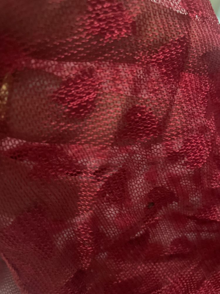 Red Lace Short Sleeve Top image 2