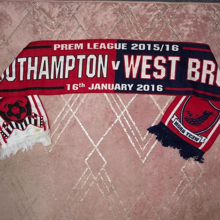 Southampton vs West Brom 2015/16 half & half scarf