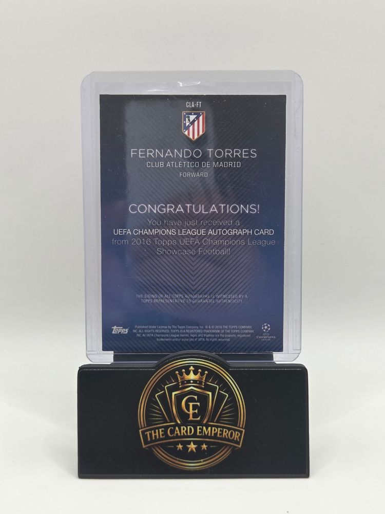 Fernando Torres (Atletico Madrid) Autographed Card Topps Showcase 2016 image 2