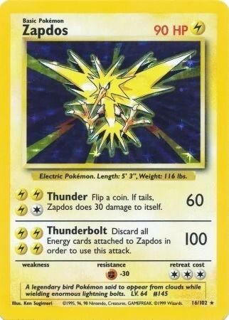 Pokémon Carta Pokémon Zapdos 16/102 product image