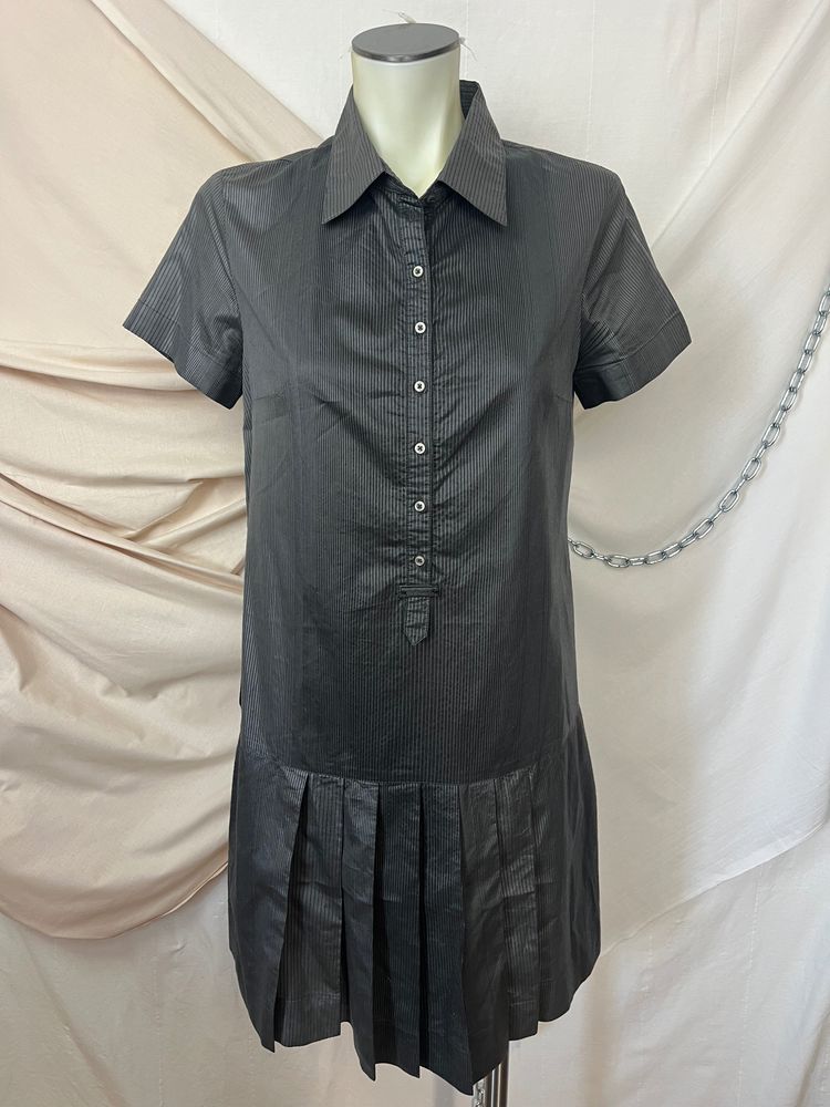 Other cop copine gray and black black short sleeve dress with pleated skirt product image