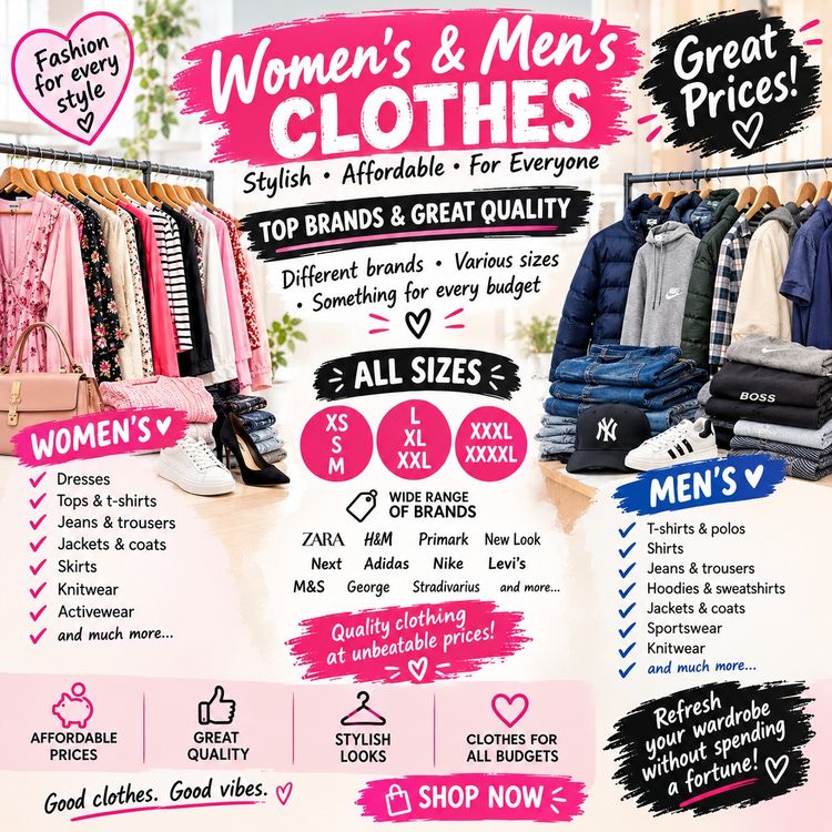 👗👔 Women’s & Men’s Clothing | Great Prices | Various Sizes & Brands imagen 1
