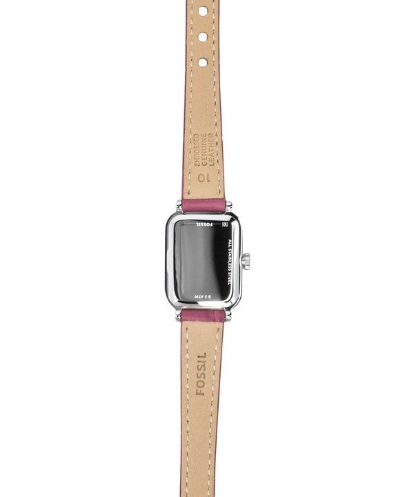 Immagine di Fossil Raquel Mini Pink Leather Strap Silver Dial Quartz ES5466 Women's Watch 3