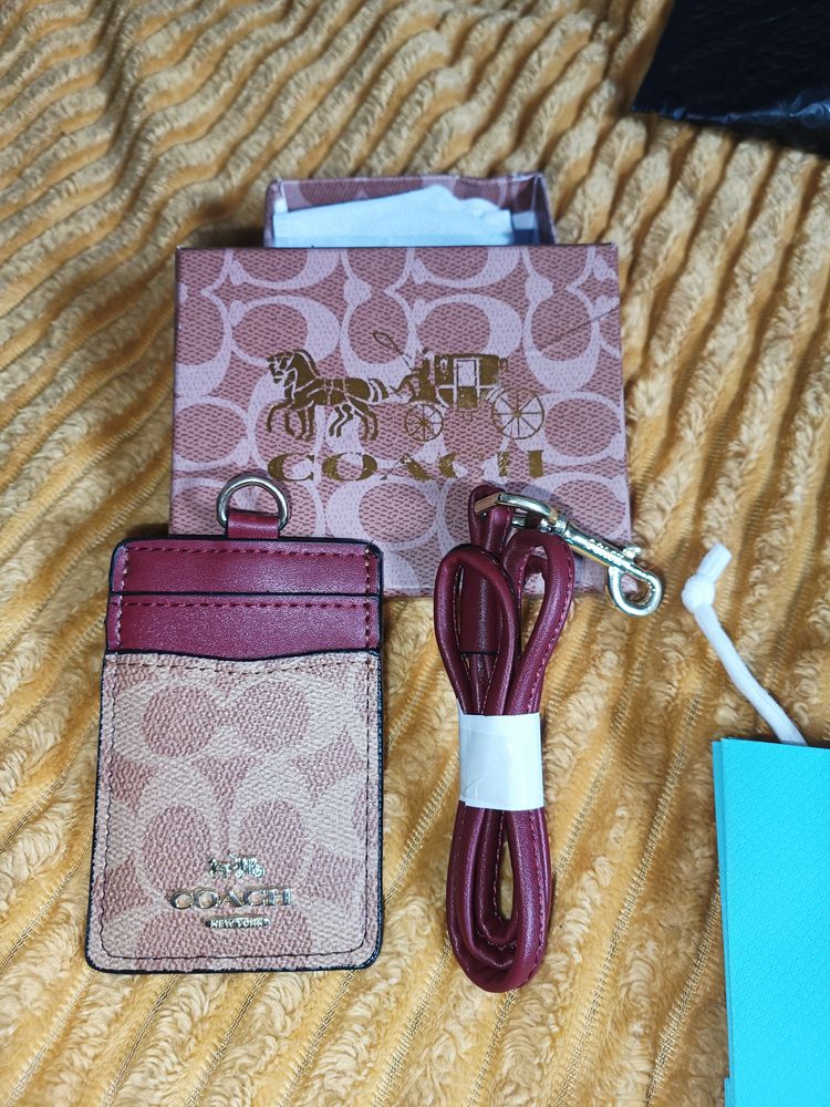 Coach leather lanyard Cardholder With Strap image 4