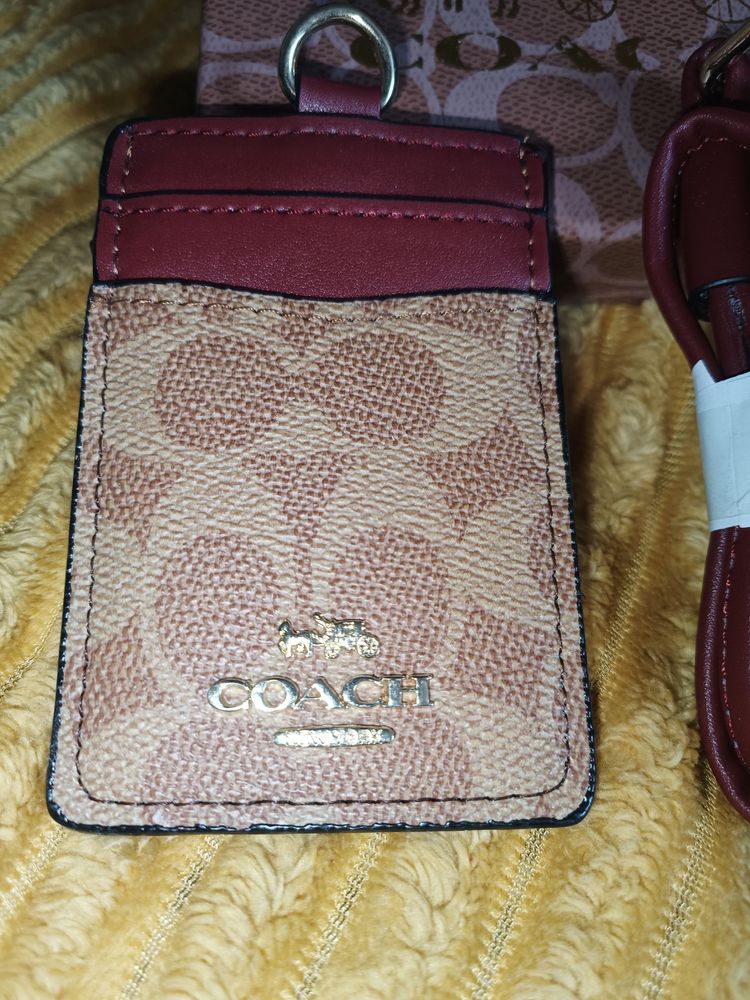Coach leather lanyard Cardholder With Strap image 3