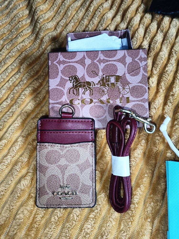 Coach leather lanyard Cardholder With Strap