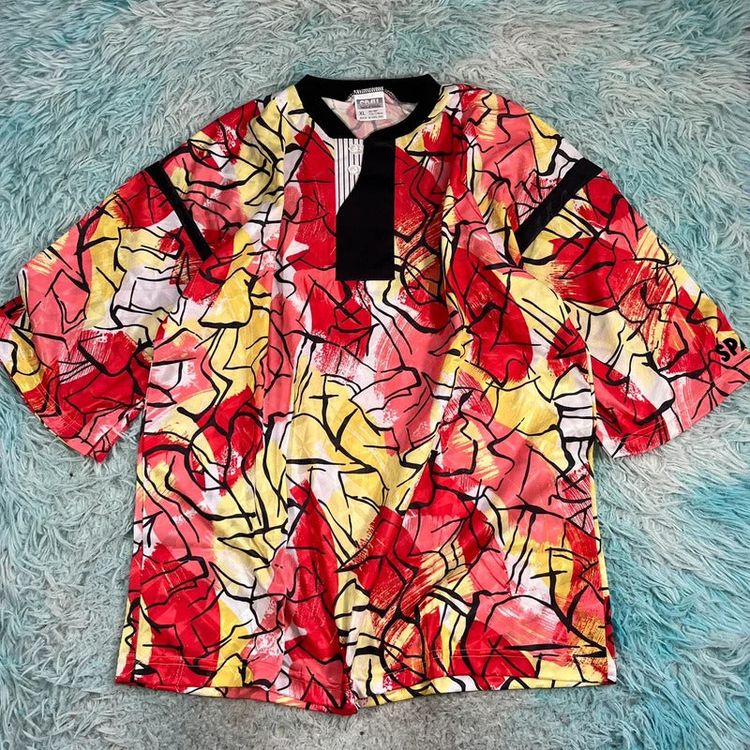 Vintage 90s Deadstock Funky Patterned Football Shirt - XL