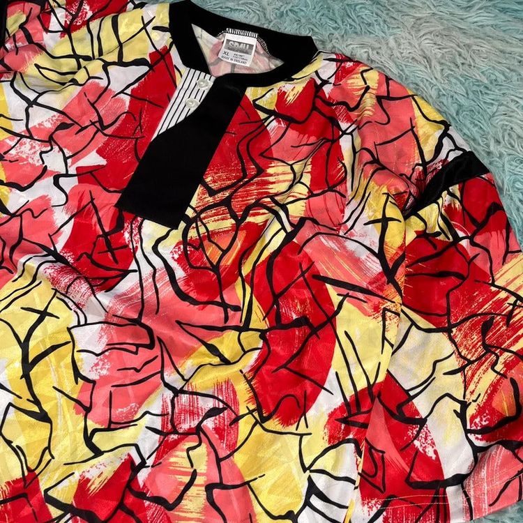 Vintage 90s Deadstock Funky Patterned Football Shirt - XL 5