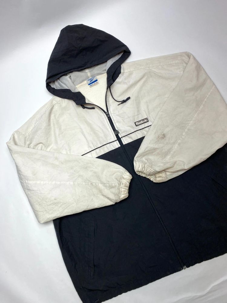 Reebok Vintage Two-Tone Hooded Windbreaker Jacket (Men’s XL/2XL) imagen 7