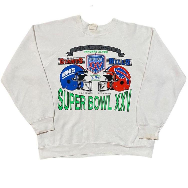 Vintage SuperBowl 25th Anniversary White Sweatshirt